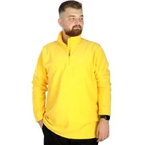 Big Tall Men Sweat Polo Neck Half Zipper Fleece 22548 Yellow