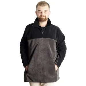 Erkek Sweat Polo Yaka Yarım Fermuarlı Polar 22552 Füme