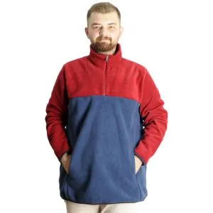 Erkek Sweat Polo Yaka Yarım Fermuarlı Polar 22552 İndigo