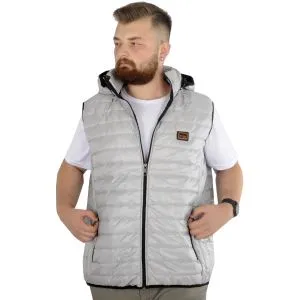 Big Size Men's Quilted Hooded Vest 22600 Grey