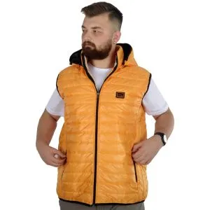 Big Size Mens Quilted Hooded Vest 22600 Yellow