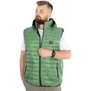 Big Size Mens Quilted Hooded Vest 22600 Green