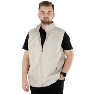 Big Size Mens Vest with Quilted Collar 22601 Beige