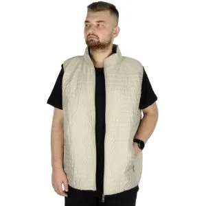 Big Size Men's Vest with Quilted Collar 22601 Gray