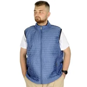 Big Size Mens Vest with Quilted Collar 22601 Blue