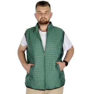 Big Size Mens Vest with Quilted Collar 22601 Green