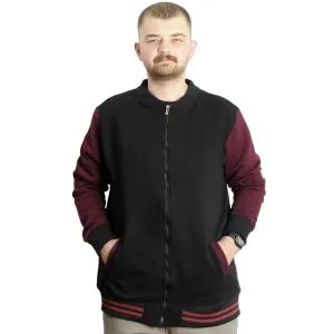 Büyük Beden Erkek Kolej Mont 22618 Siyah-Mürdüm