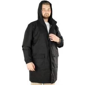 Big Tall Men Raincoat Hooded 22700 Black