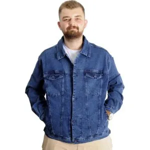 Büyük Beden Erkek Kot Mont Paris Star 22800 Açık Mavi