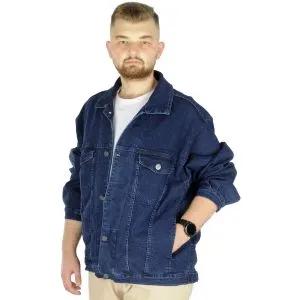Big Size Mens Denim Coat Lopez 22800 Navy Blue