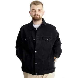 Büyük Beden Erkek Kot Mont Paris Star 22800  Siyah