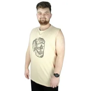 Men Sleeveless T-Shirt Skull 22124 Beige