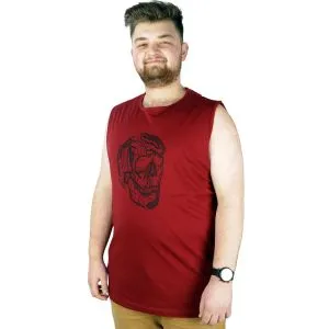 Men Sleeveless T-Shirt Skull 22124 Burgundy