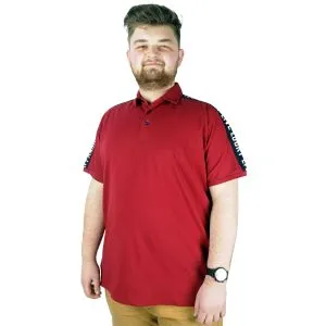 Big Tall Men s T shirt Polo Collar Live Lucky 22306 Burgundy
