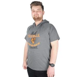 Big-Tall Men Hooded T-Shirt Act Now 22128 Anthramelange