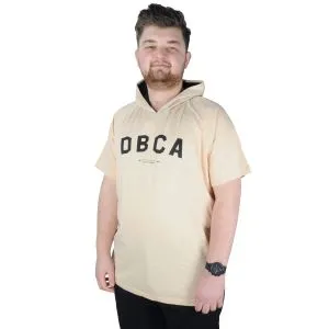 Big-Tall Men Hooded T-Shirt DBCA 22119 Beige