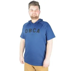 Big-Tall Men Hooded T-Shirt DBCA 22119 Indigo Blue