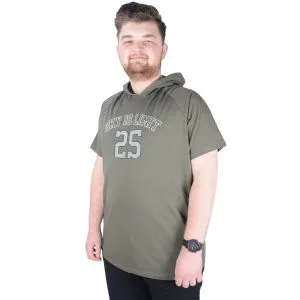 Big-Tall Men Hooded T-Shirt Sky is Limit 22118 Khaki