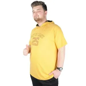 Big-Tall Men Hooded T-Shirt Sky is Limit 22118 Mustard