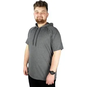 Big-Tall Men Hooded T-Shirt 22117 Anthramelange