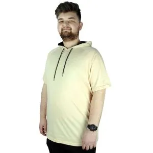 Big-Tall Men Hooded T-Shirt 22117 Beige