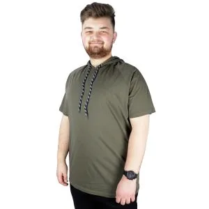 Big-Tall Men Hooded T-Shirt 22117 Khaki
