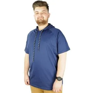 Big-Tall Men Hooded T-Shirt 22117 Indigo Blue