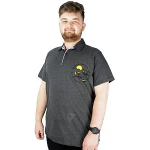 Men s T shirt Polo Collar Explore The World 22313 Anthramelange