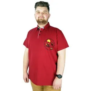 Men s T shirt Polo Collar Explore The World 22313 Maroon
