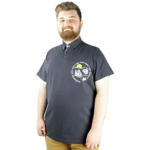 Men s T shirt Polo Collar Explore The World 22313 Navy Blue