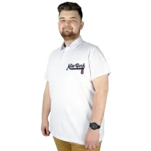 Men s T shirt Polo Collar New York Throwback 22302 White