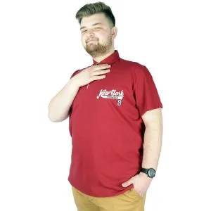 Men s T shirt Polo Collar New York Throwback 22302 Maroon