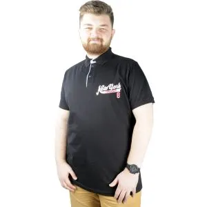 Men s T shirt Polo Collar New York Throwback 22302 Black
