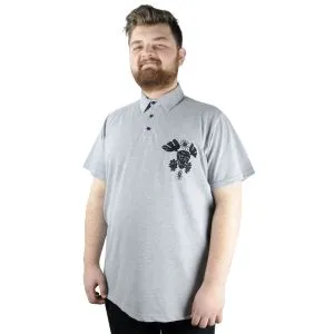 Men s T shirt Polo Collar Skull 22304 Gray