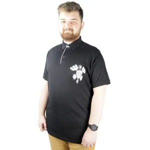 Men s T shirt Polo Collar Skull 22304 Black