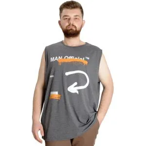 Büyük Beden Erkek Atlet MAN 23009 Antramelanj