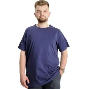 Büyük Beden Erkek T-shirt Bisiklet Yaka Basic 23035 Açık Lacivert