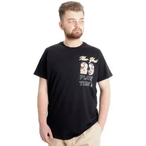 Big Size Mens T-Shirt NEW YORK 23113 Black