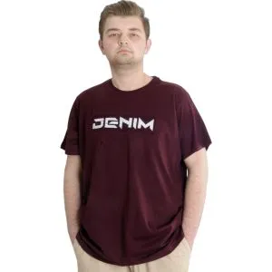 Büyük Beden Erkek T-shirt DENIM 23115 Mürdüm