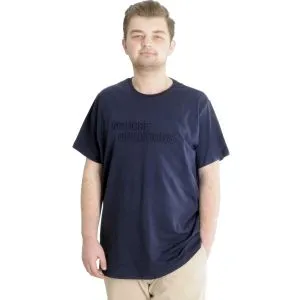 Büyük Beden Erkek T-shirt NO MORE 23117 Lacivert