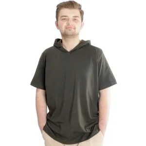 Big Size Mens T-Shirt Hoodie 23118 Khaki
