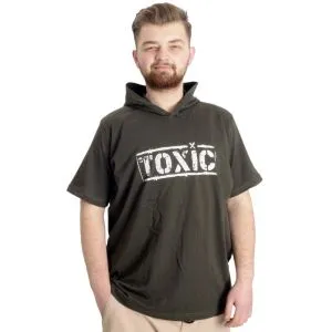 Büyük Beden Erkek T-shirt Kapşonlu TOXIC 23119 Haki