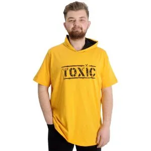 Büyük Beden Erkek T-shirt Kapşonlu TOXIC 23119 Hardal