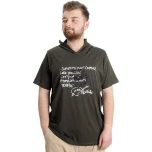 Büyük Beden Erkek T-shirt Kapşonlu MUHAMMAD 23120 Haki