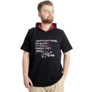 Big Size Mens T-Shirt Hoodie MUHAMMAD 23120 Black