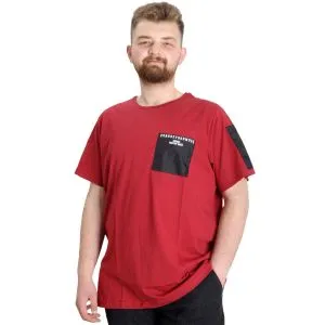 Büyük Beden Erkek T-shirt CHNGYRMD 23123 Bordo