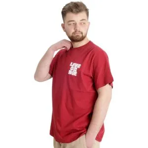 Big Size Mens T-Shirt LIVE OR DIE 23124 Burgundy
