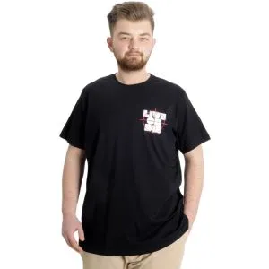 Büyük Beden Erkek T-shirt LIVE OR DIE 23124 Siyah