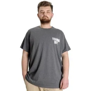 Büyük Beden Erkek T-shirt TRAINING DEPT 23128 Antramelanj