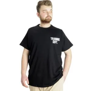 Big Size Mens T-Shirt TRAINING DEPT 23128 Black